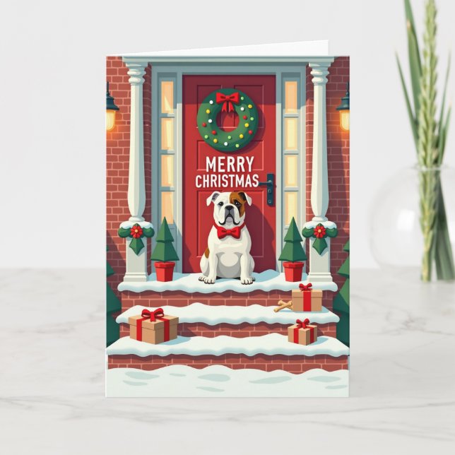 Tarjeta de corona de perro alegre (Anverso)