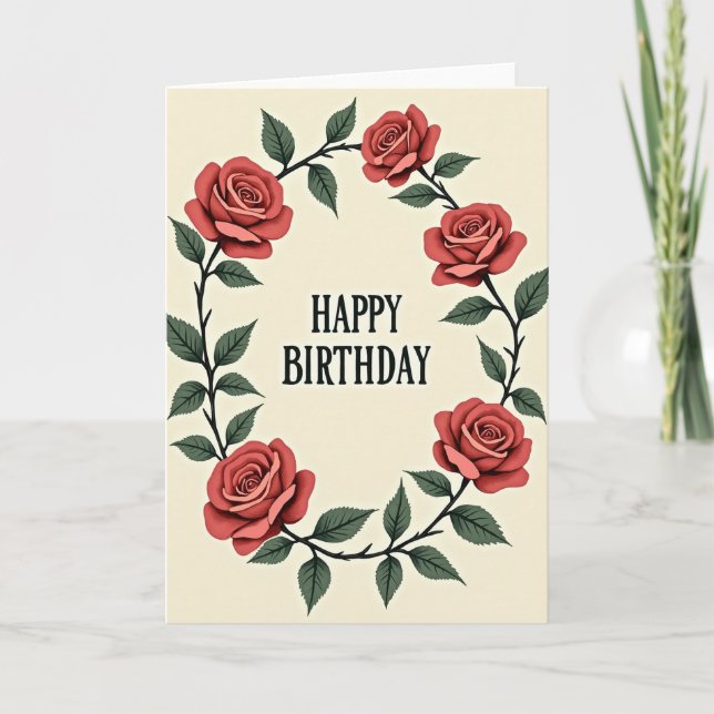 Tarjeta de Corona de Rosa Dulce (Anverso)