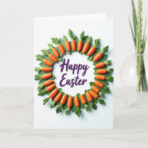 Tarjeta de Corona de Verduras Feliz Pascua