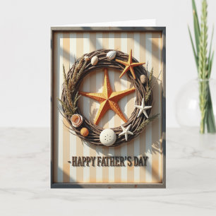 Tarjeta de corona del Día del Padre costera