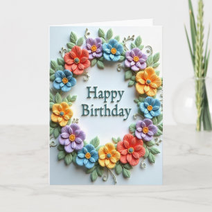 Tarjeta de corona floral dulce