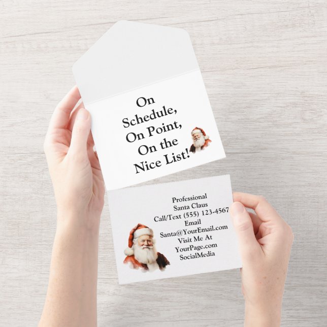 Tarjeta de correo comercial de Papá Noel todo en u (desgarro)