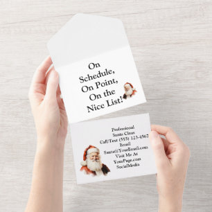 Tarjeta de correo comercial de Santa Claus todo en