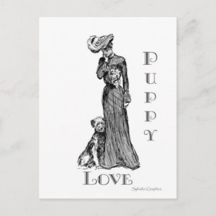 Tarjeta de correo de amor de cachorro