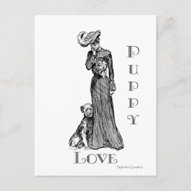 Tarjeta de correo de amor de cachorro (Anverso)