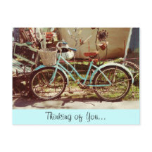 Tarjeta de correo de bicicleta de época