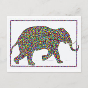 Tarjeta de correo de elefante Gerald Glass Dot Run