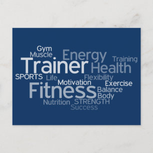 Tarjeta de correo de entrenador personal o gimnasi