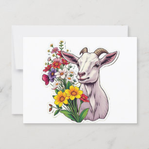 Tarjeta de correo de Goat Bouquet