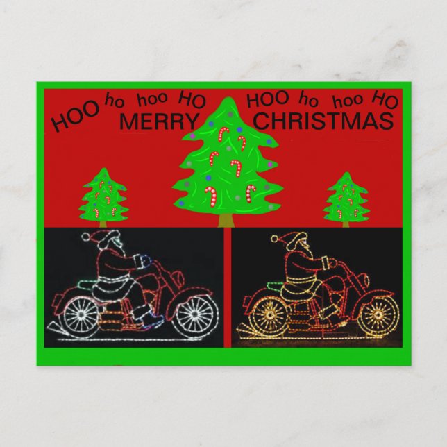Tarjeta de correo de Navidades de motocicletas (Anverso)