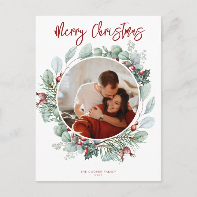 Tarjeta de correo de Navidades modernos (Anverso)