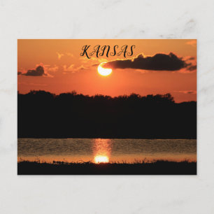 Tarjeta de correo de reflexión de Sunset de Kansas