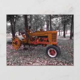 Tarjeta de correo de Tractor Antiguo de Vibeli