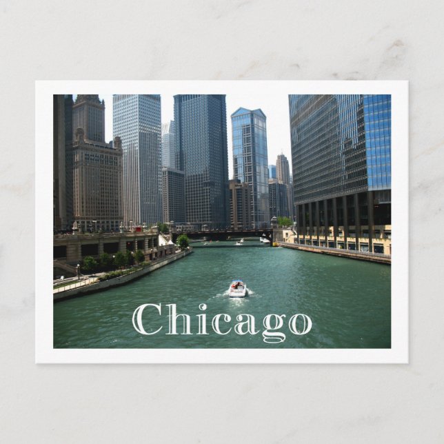 Tarjeta de correo de viaje Chicago Illinois Skylin (Anverso)