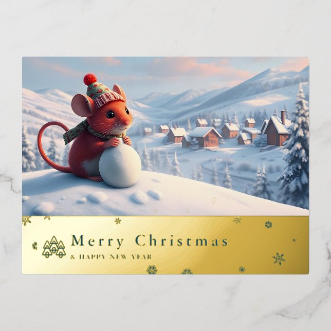 tarjeta de correo electrónico V de montaña de niev (Anverso)