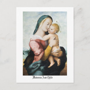 Tarjeta de correo Madonna e infantil