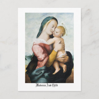 Tarjeta de correo Madonna e infantil