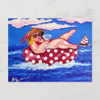 Tarjeta de correo relajante Big Beach Diva Martini