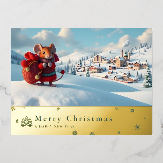 tarjeta de correo rojo de montaña de nieve M (Anverso)