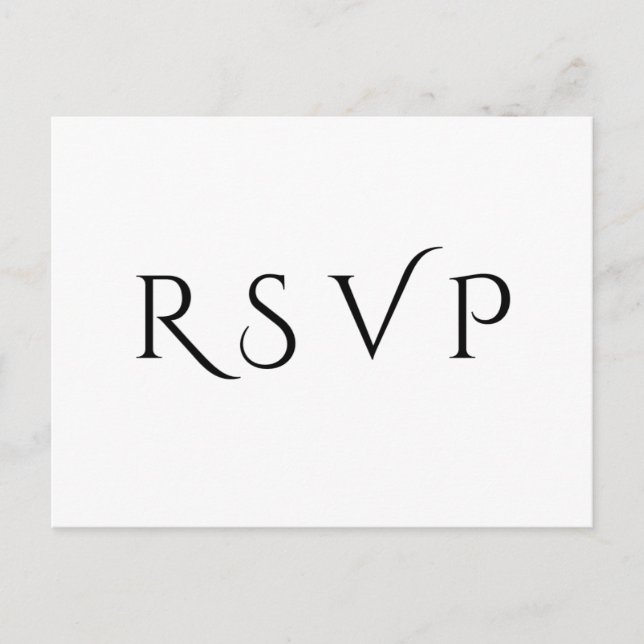 Tarjeta de correo RSVP minima y elegante (Anverso)