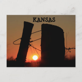 Tarjeta de correo Sunset de línea de cerco de Kans