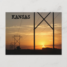 Tarjeta de correo Sunset Silhouette de Kansas Powe