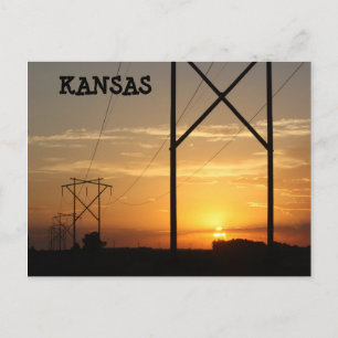 Tarjeta de correo Sunset Silhouette de Kansas Powe