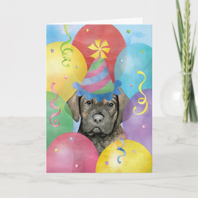 Tarjeta de Corso Cane Balloons de Cumpleaños (Anverso)