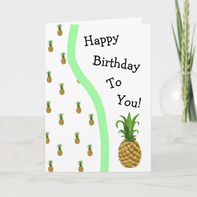 Tarjeta de cortesía de Pineapple Happy Birthday (Anverso)