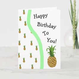 Tarjeta de cortesía de Pineapple Happy Birthday