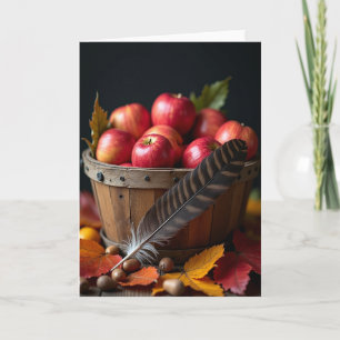 Tarjeta de cosecha abundante de manzanas