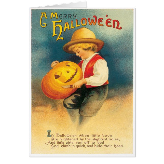 Tarjeta de cosecha de calabaza tallada (Frente)