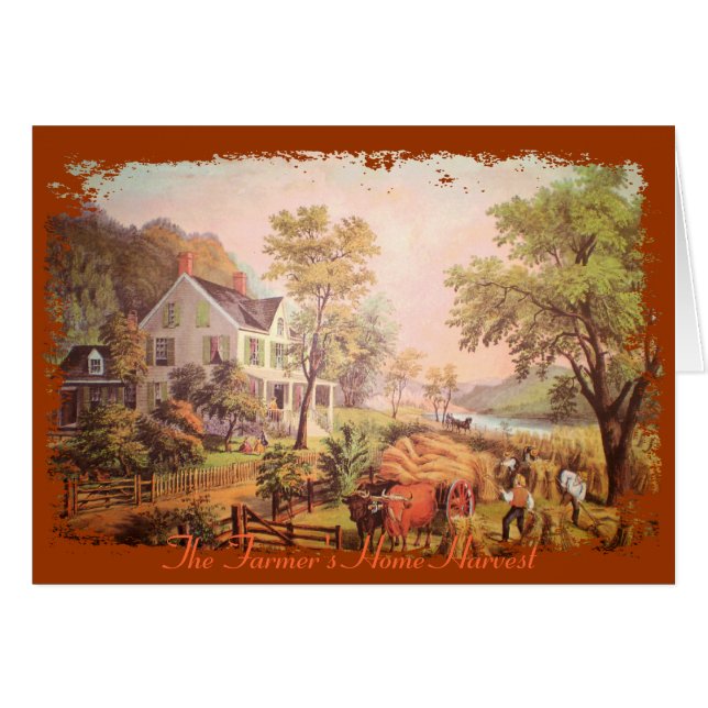 Tarjeta de cosecha de la casa del agricultor (Anverso (Horizontal))