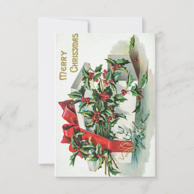 Tarjeta de cosecha navideña de merry (Anverso)