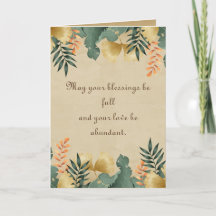 Tarjeta de cosecha para el otoño del día de Acción