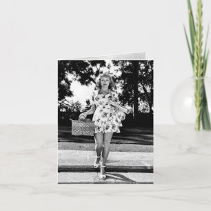 Tarjeta de cosecha vintage "Cargando una cesta de 