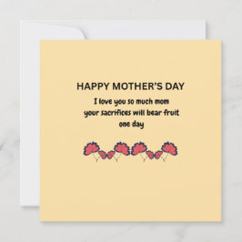 Tarjeta de Cota del Día de la Madre Sentimental