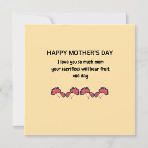 Tarjeta de Cota del Día de la Madre Sentimental