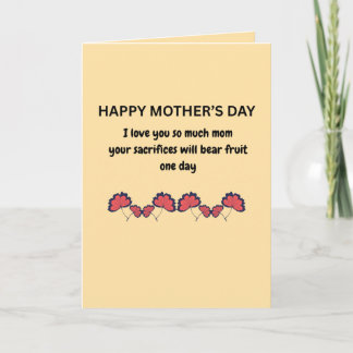 Tarjeta de Cota del Día de la Madre Sentimental