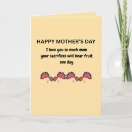Tarjeta de Cota del Día de la Madre Sentimental