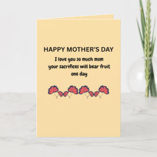 Tarjeta de Cota del Día de la Madre Sentimental