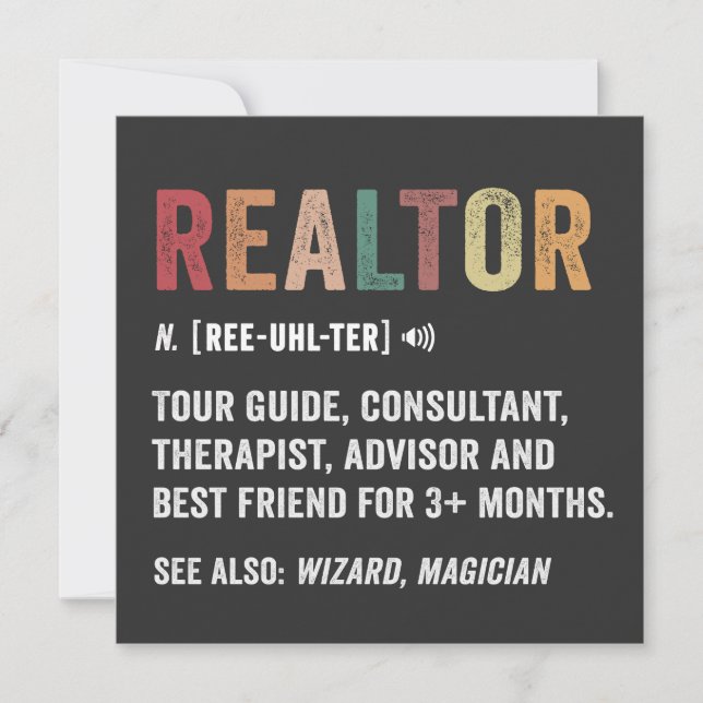 Tarjeta de cotización divertida de Realtor Real Es (Anverso)