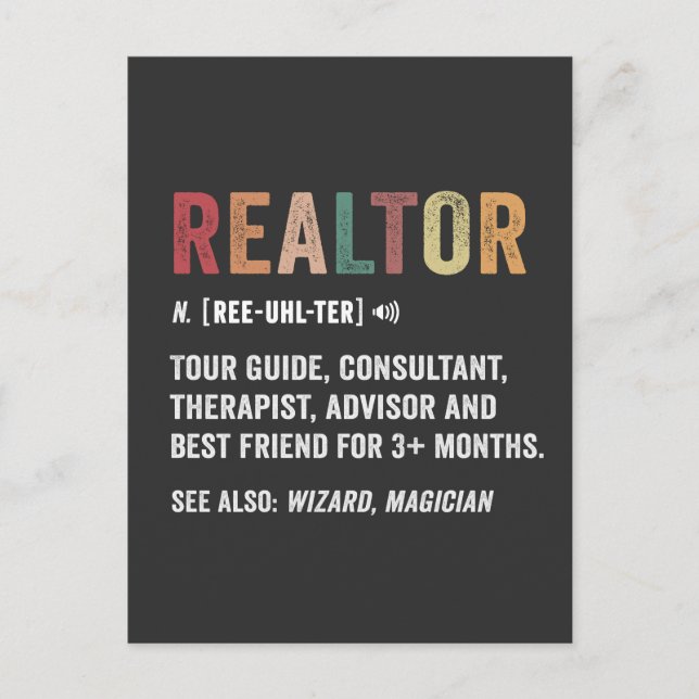 Tarjeta de cotización divertida de Realtor Real Es (Anverso)