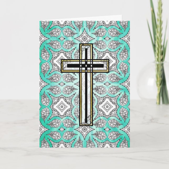 Tarjeta de cotización religiosa cruzada de Pascua (Anverso)