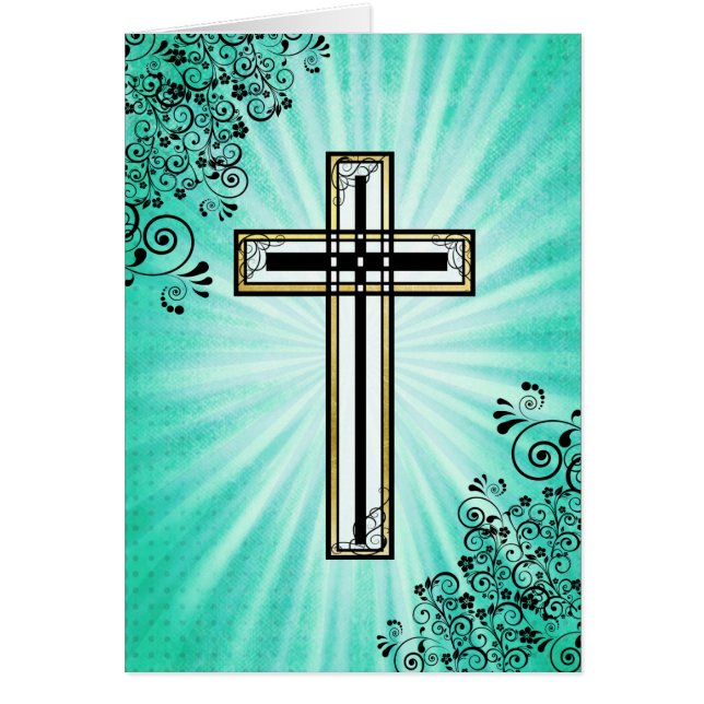 Tarjeta de cotización religiosa cruzada de Pascua (Frente)