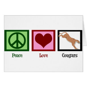 Tarjeta de Cougars de amor por la paz