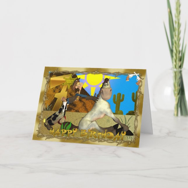 Tarjeta de Cowboy Feliz Cumpleaños (Anverso)