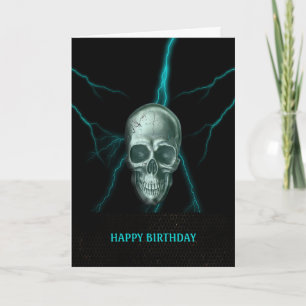 Tarjeta de cráneo Birthday Lightning