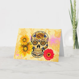 Tarjeta de cráneo de caramelo de caramelo del Día