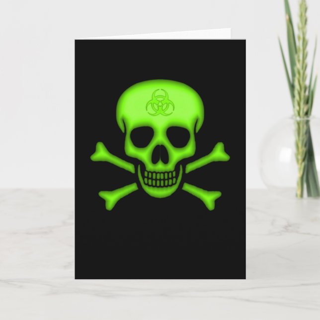 Tarjeta de cráneo Green Biohazard (Anverso)